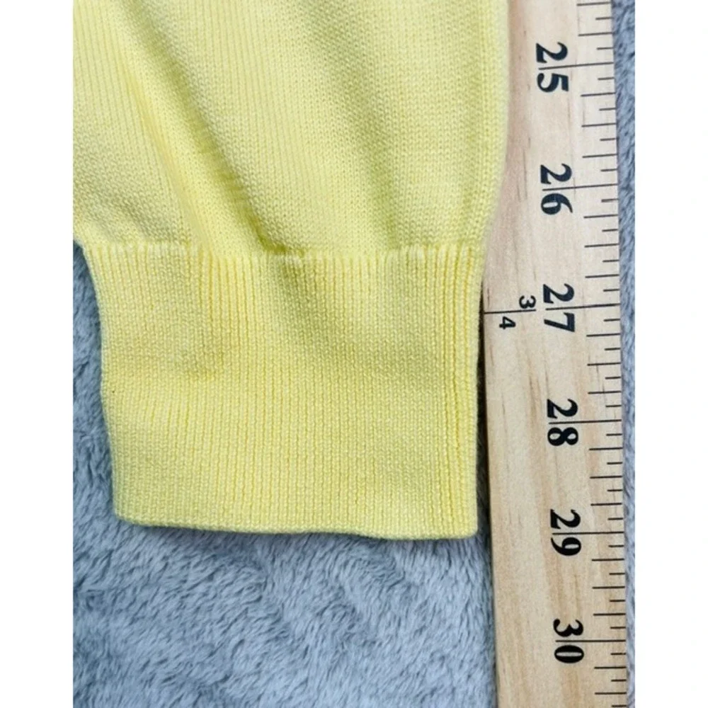 Lands' End Men's Sweater Large Tall Yellow V-Neck 100% Supima Cotton Long Sleeve